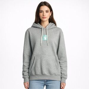 Dutch Bros Grey Hoodie Sweatshirt w/Mint Green Windmill Unisex Large